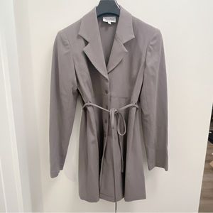 Parallel vintage style taupe gray A line wool trench coat new size 4